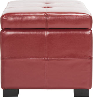 Safavieh Maiden Tufted Storage Bench Sm Red and Black Furniture 