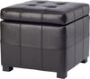 Safavieh Maiden Square Tufted Ottoman Brown and Black Furniture 