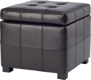 Safavieh Maiden Square Tufted Ottoman Brown and Black Furniture 