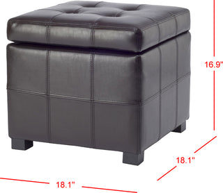 Safavieh Maiden Square Tufted Ottoman Brown and Black Furniture 