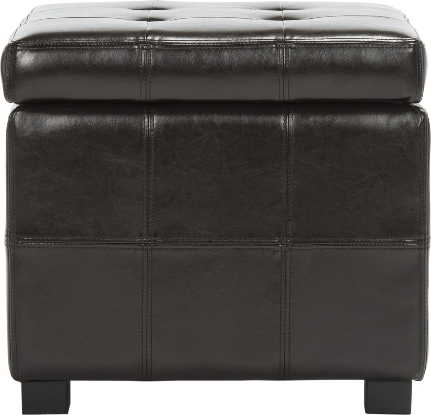 Safavieh Maiden Square Tufted Ottoman Brown and Black Furniture main image
