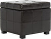 Safavieh Maiden Square Tufted Ottoman Brown and Black Furniture 