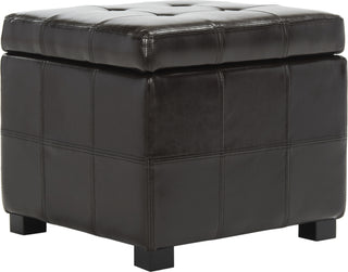 Safavieh Maiden Square Tufted Ottoman Brown and Black Furniture 