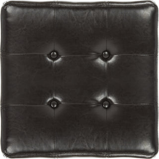 Safavieh Maiden Square Tufted Ottoman Brown and Black Furniture 