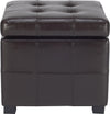 Safavieh Maiden Square Tufted Ottoman Brown and Black Furniture Main