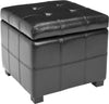 Safavieh Maiden Square Tufted Ottoman Black and Furniture Main