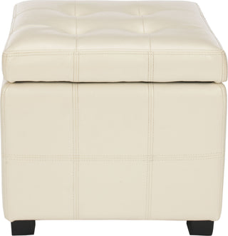 Safavieh Maiden Square Tufted Ottoman Flat Cream and Black Furniture Main