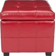 Safavieh Maiden Square Tufted Ottoman Red and Black Furniture main image