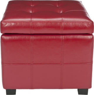 Safavieh Maiden Square Tufted Ottoman Red and Black Furniture Main