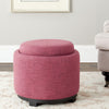 Safavieh Chelsea Round Tray Ottoman Rose and Black Furniture  Feature