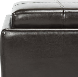 Safavieh Harrison Single Tray Ottoman Brown and Black Furniture 