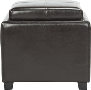 Safavieh Harrison Single Tray Ottoman Brown and Black Furniture main image