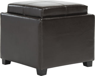 Safavieh Harrison Single Tray Ottoman Brown and Black Furniture 