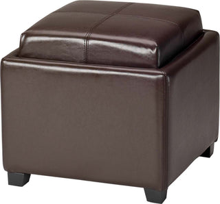 Safavieh Harrison Single Tray Ottoman Brown and Black Furniture Main