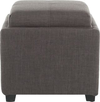 Safavieh Harrison Single Tray Ottoman Charcoal Brown and Black Furniture main image