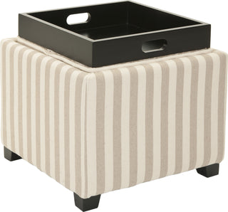 Safavieh Harrison Single Tray Ottoman Cream and Tan Black Furniture 