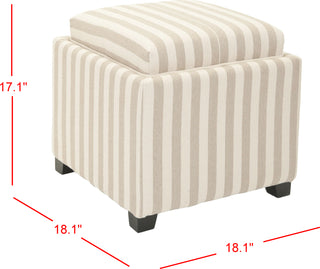 Safavieh Harrison Single Tray Ottoman Cream and Tan Black Furniture 