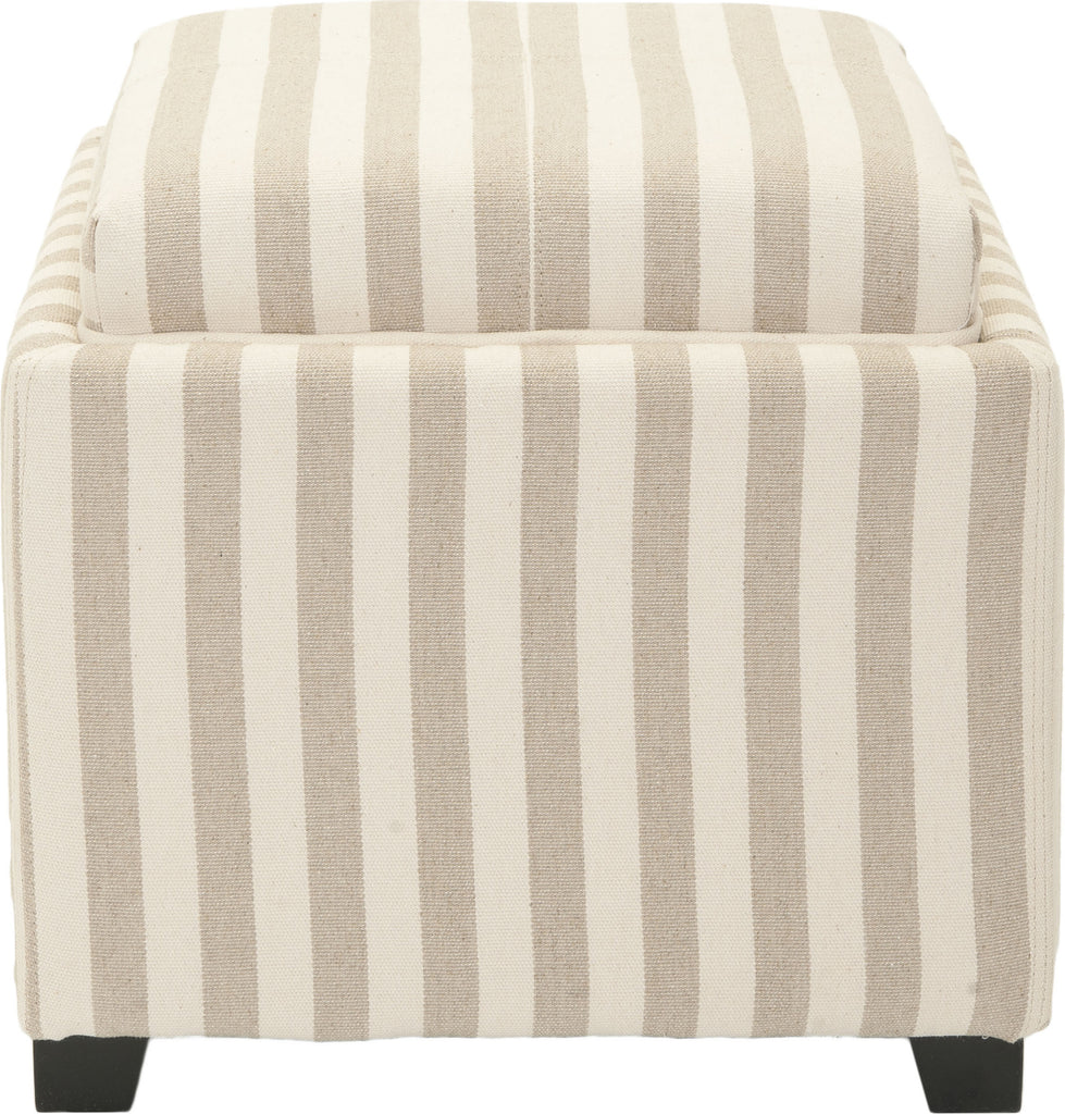 Safavieh Harrison Single Tray Ottoman Cream and Tan Black Furniture main image