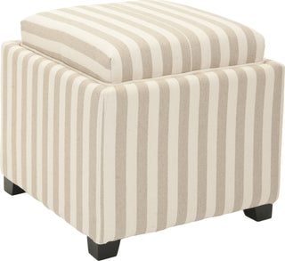 Safavieh Harrison Single Tray Ottoman Cream and Tan Black Furniture  Feature