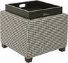 Safavieh Harrison Single Tray Ottoman Black and White Furniture  Feature