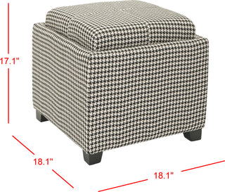 Safavieh Harrison Single Tray Ottoman Black and White Furniture 