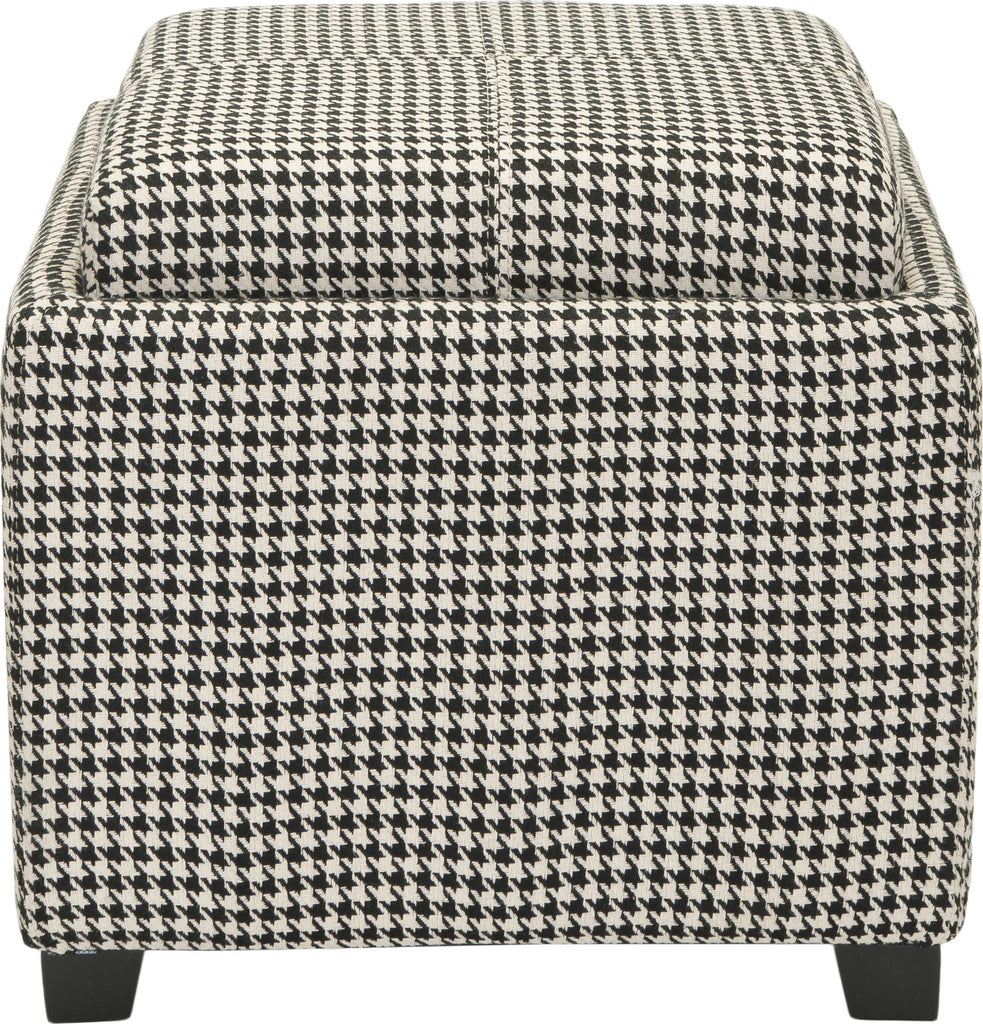 Safavieh Harrison Single Tray Ottoman Black and White Furniture main image