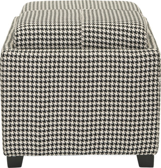 Safavieh Harrison Single Tray Ottoman Black and White Furniture main image