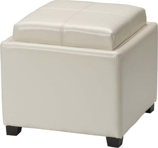 Safavieh Harrison Single Tray Ottoman Flat Cream and Black Furniture main image