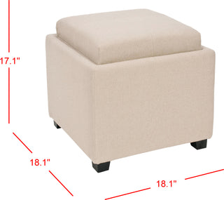 Safavieh Harrison Single Tray Ottoman Taupe and Black Furniture 