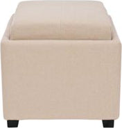 Safavieh Harrison Single Tray Ottoman Taupe and Black Furniture main image