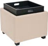 Safavieh Harrison Single Tray Ottoman Taupe and Black Furniture 