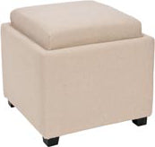 Safavieh Harrison Single Tray Ottoman Taupe and Black Furniture 