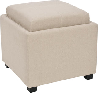 Safavieh Harrison Single Tray Ottoman Taupe and Black Furniture 