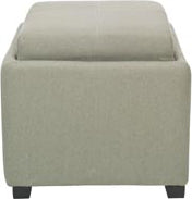 Safavieh Harrison Single Tray Ottoman Sea Mist and Black Furniture main image