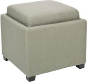 Safavieh Harrison Single Tray Ottoman Sea Mist and Black Furniture 