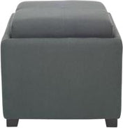 Safavieh Harrison Single Tray Ottoman Grey and Black Furniture main image