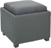 Safavieh Harrison Single Tray Ottoman Grey and Black Furniture 