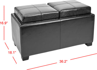 Safavieh Harrison Double Tray Ottoman Black and Furniture 