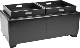 Safavieh Harrison Double Tray Ottoman Black  Feature