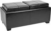 Safavieh Harrison Double Tray Ottoman Black and Furniture 