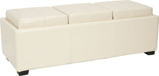 Safavieh Harrison Triple Tray Ottoman Flat Cream and Black Furniture 