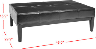 Safavieh Fulton Rect Cocktail Ottoman Black and Furniture 