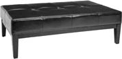 Safavieh Fulton Rect Cocktail Ottoman Black and Furniture 