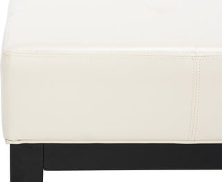 Safavieh Fulton Rect Cocktail Ottoman Flat Cream and Black Furniture 