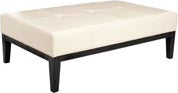 Safavieh Fulton Rect Cocktail Ottoman Flat Cream and Black Furniture 