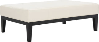 Safavieh Fulton Rect Cocktail Ottoman Flat Cream and Black Furniture 