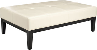 Safavieh Fulton Rect Cocktail Ottoman Flat Cream and Black Furniture Main