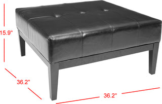 Safavieh Fulton Sqr Cocktail Ottoman Lg Black and Furniture 