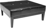 Safavieh Fulton Sqr Cocktail Ottoman Lg Black and Furniture 