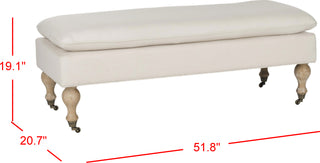 Safavieh Hampton Pillowtop Bench Cream and White Wash Furniture 